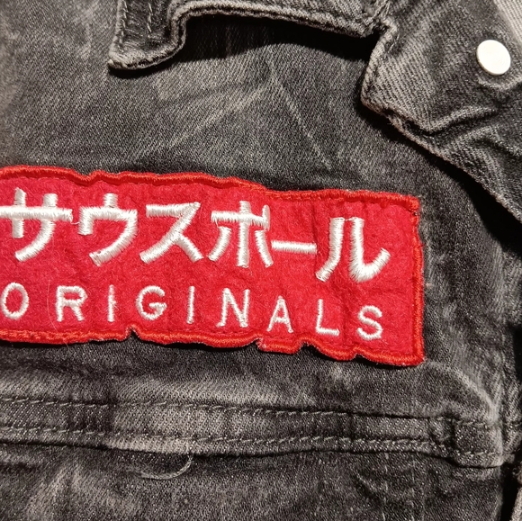 Y2K Southpole w/ patchs denim jacket, Small, Black/Charcoal denim, Great cond. - Picture 4 of 10